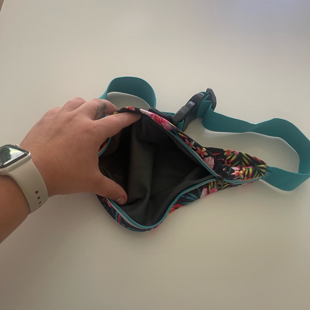Fitkicks Vibrant Floral Waist Bag with Teal Strap